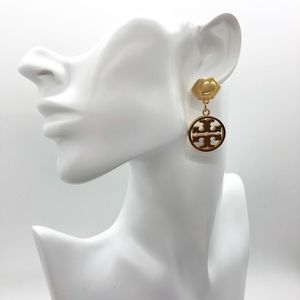 Tory Burch T Logo Drop Earrings Gold